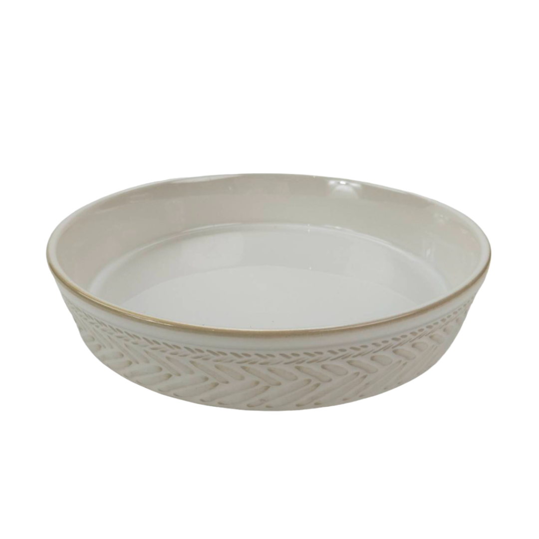 Texture Pattern Stone Pie Dish 10"