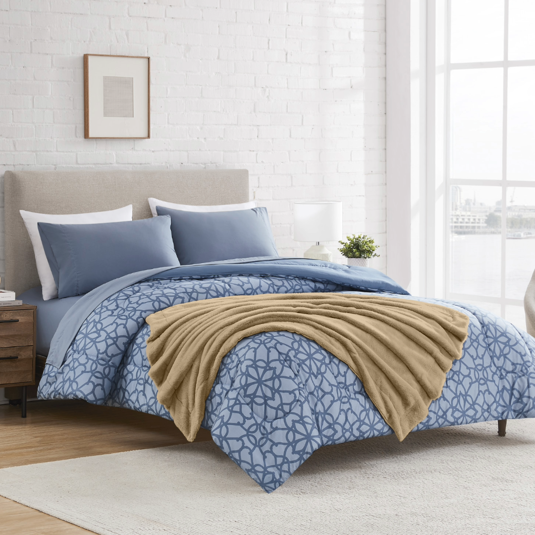 1pc Geo Printed Queen Comforter