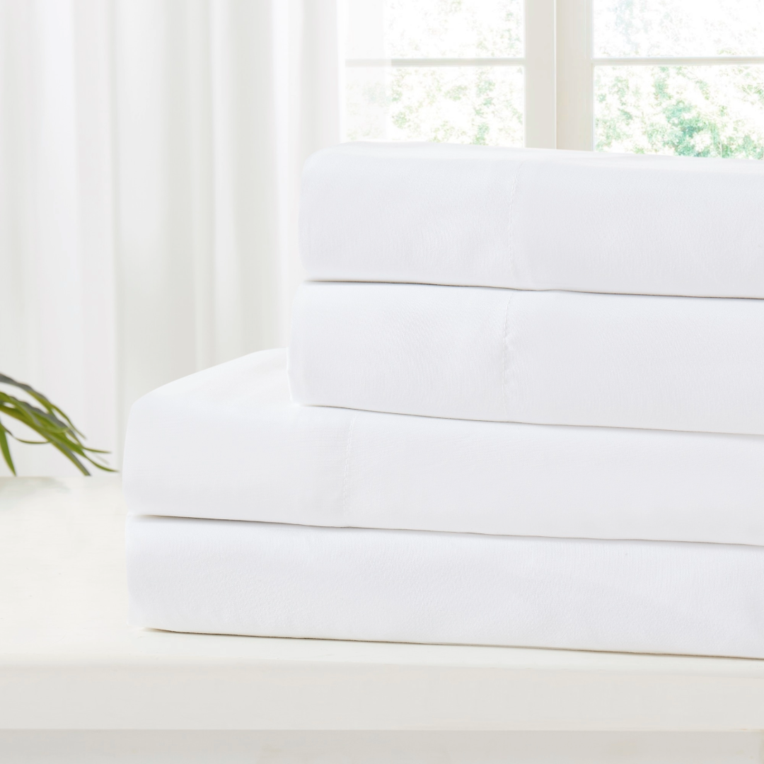 4pc Solid Microfiber Queen Sheet Set