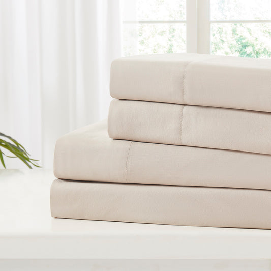 4pc Solid Microfiber Queen Sheet Set